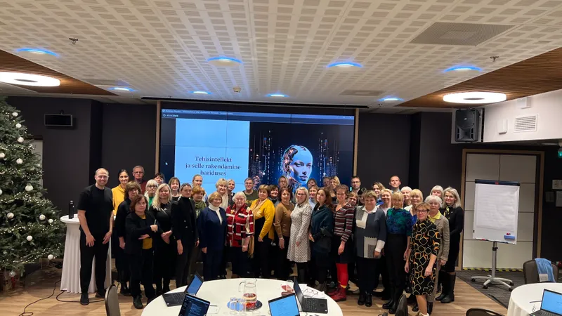 Group photo after AI training session